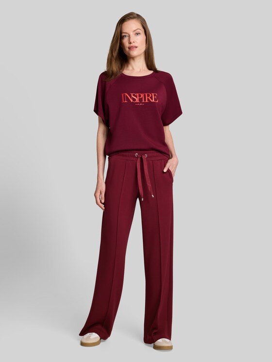 Wide-leg scuba trousers - Preppy Plum
