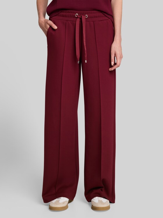 Wide-leg scuba trousers - Preppy Plum