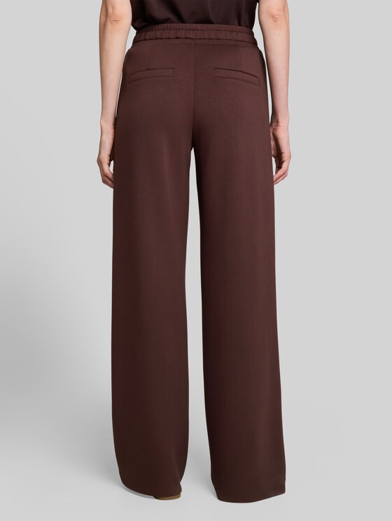 Wide-leg scuba trousers - java dark brown