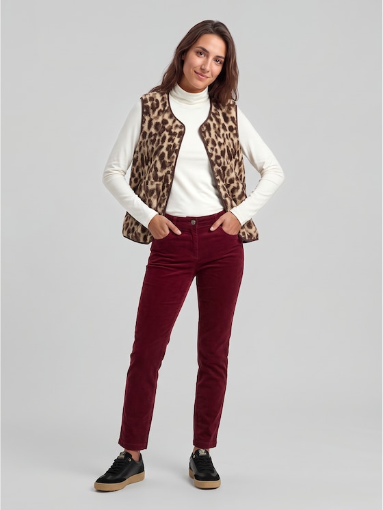 Tapered relaxed-fit corduroy trousers - Preppy Plum