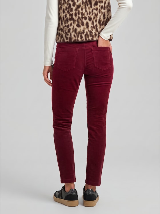 Tapered relaxed-fit corduroy trousers - Preppy Plum