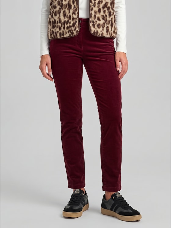 Tapered relaxed-fit corduroy trousers - Preppy Plum