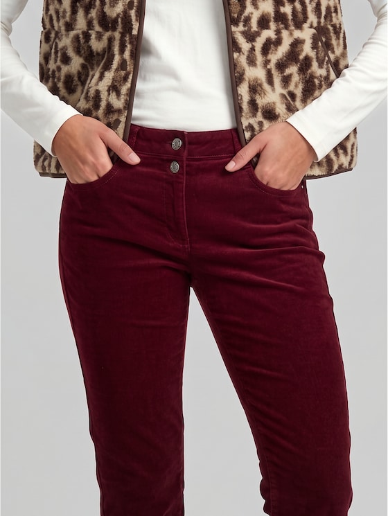 Tapered relaxed-fit corduroy trousers - Preppy Plum