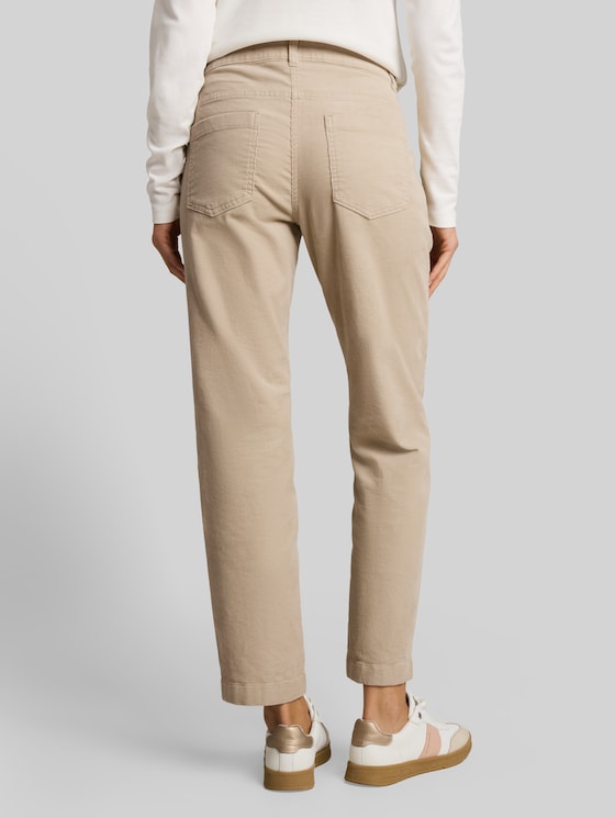 Tapered relaxed-fit corduroy trousers - Gravel Beige