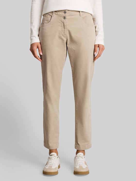 Tapered relaxed-fit corduroy trousers - Gravel Beige