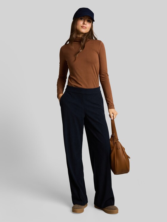 Wide-leg corduroy trousers - sky captain blue