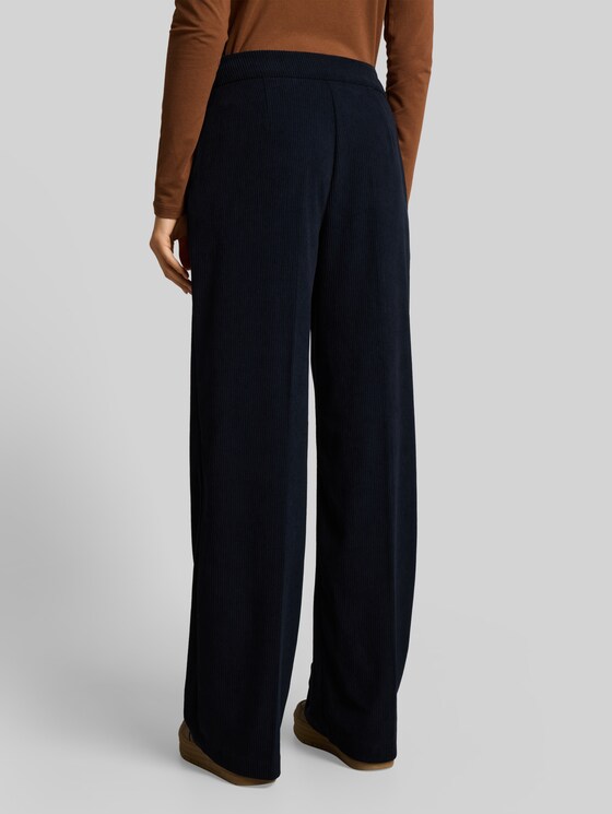Wide-leg corduroy trousers - sky captain blue
