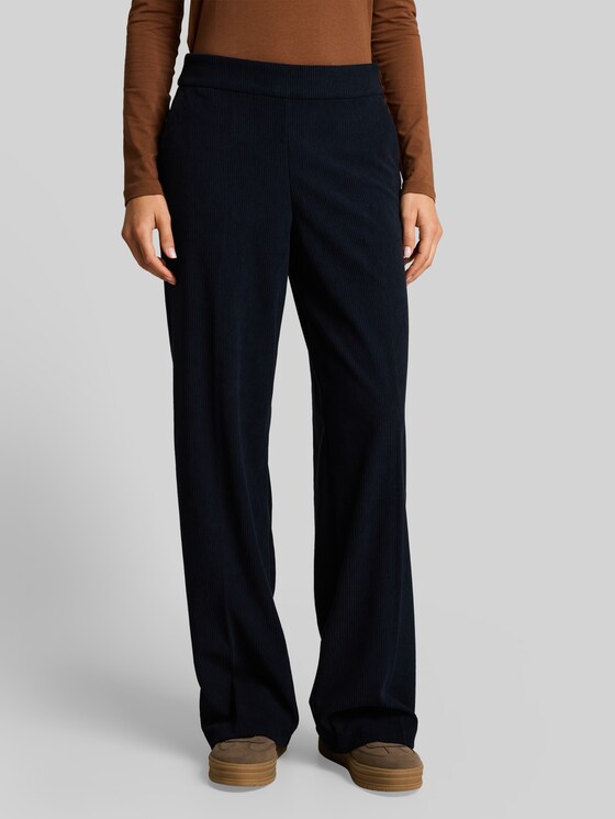 Wide-leg corduroy trousers - sky captain blue