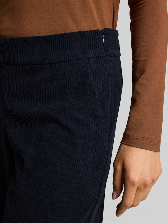 Wide-leg corduroy trousers - sky captain blue