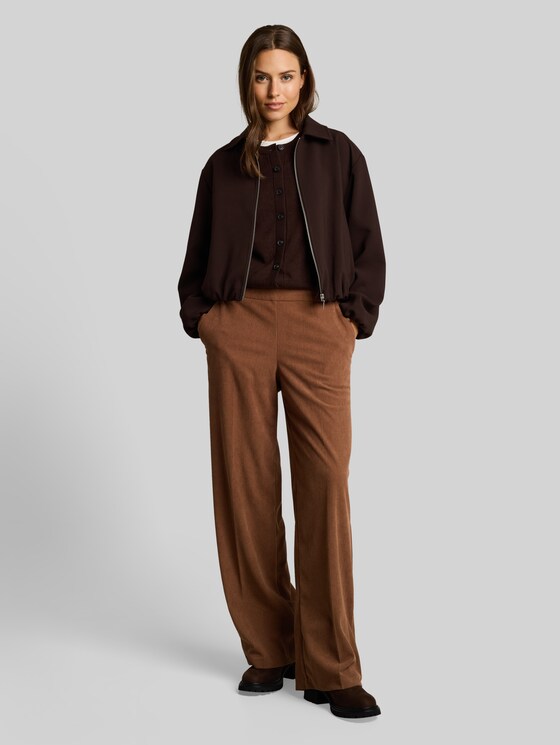 Wide-leg corduroy trousers - camel