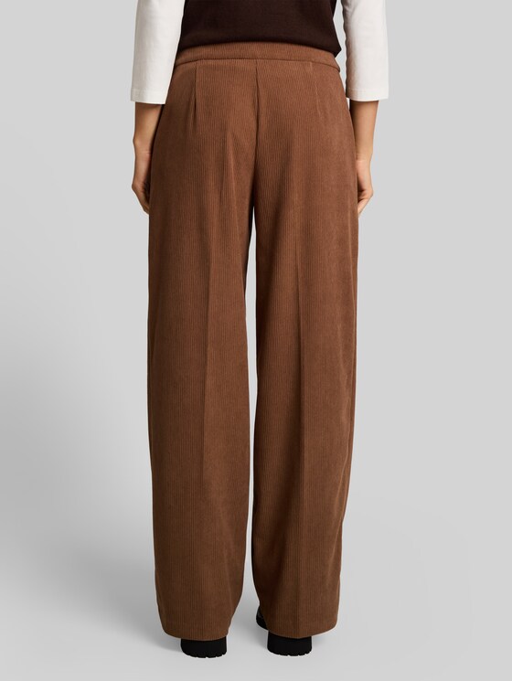 Wide-leg corduroy trousers - camel