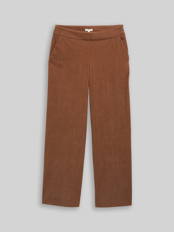 Wide-leg corduroy trousers - camel