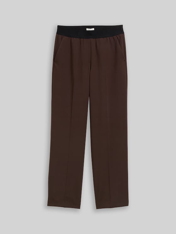 Straight Trousers with a crease - java dark brown