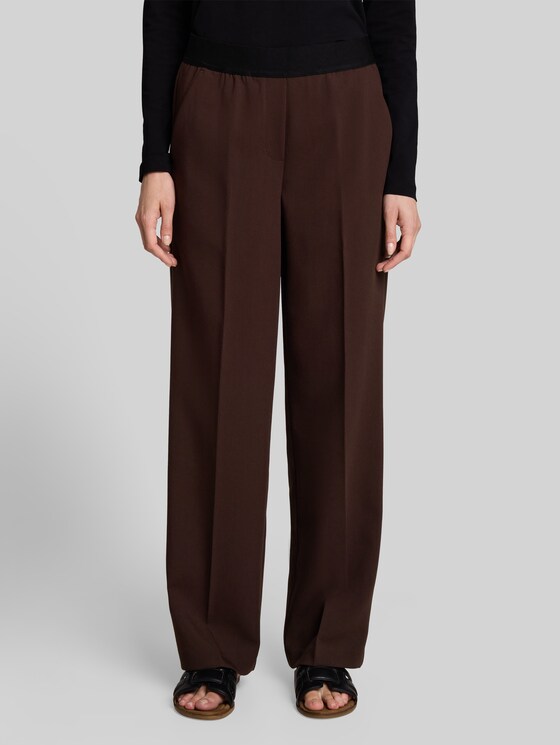 Straight Trousers with a crease - java dark brown