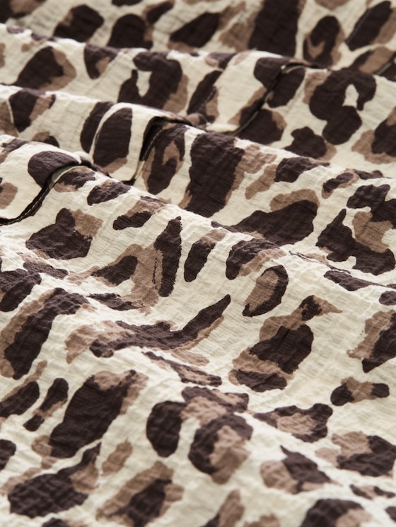 Maxi dress with leopard print - brown beige leo print