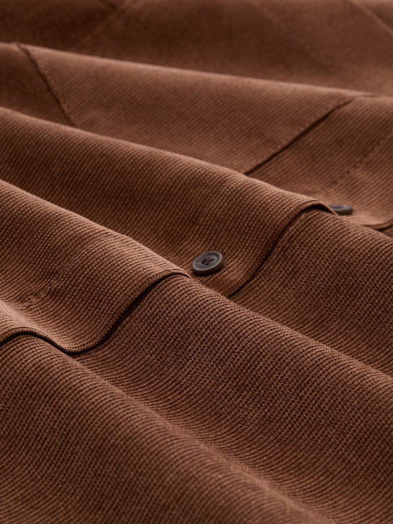 Corduroy dress with side pockets - camel