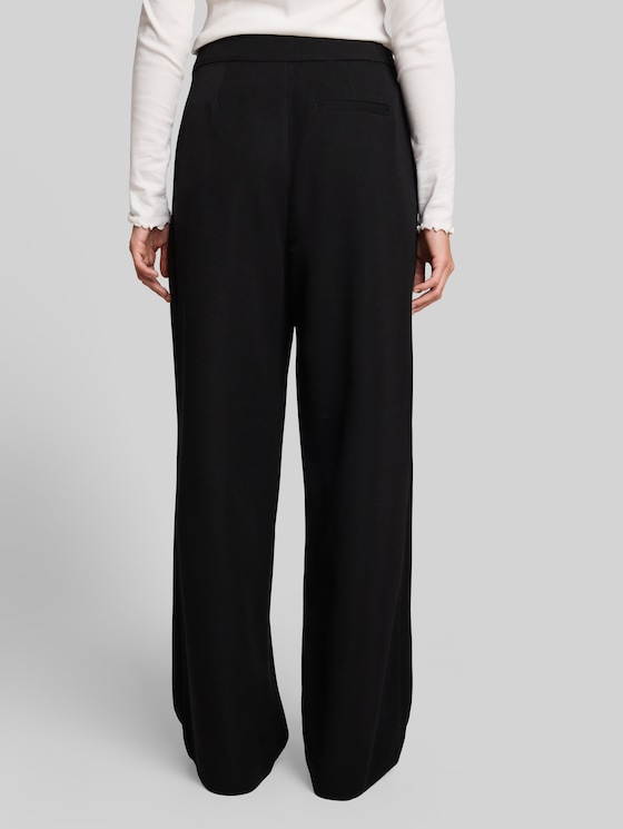 Wide leg trousers - deep black