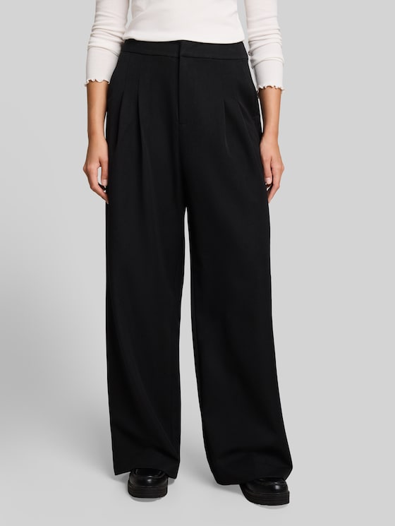 Wide leg trousers - deep black