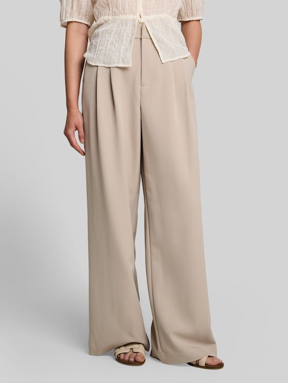 Wide leg trousers - atmosphere beige