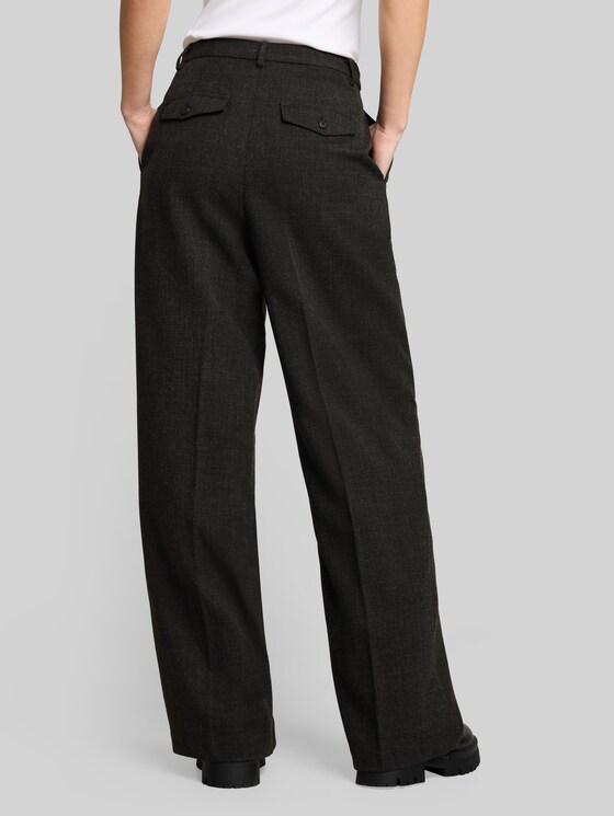 Wide-leg trousers with a crease - Shale Grey Melange