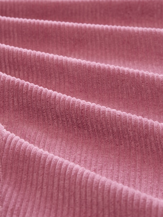 Barrel-cut corduroy trousers with drawstring - dusty berry