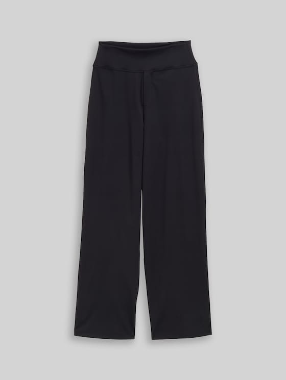 Wide-leg sports trousers - deep black