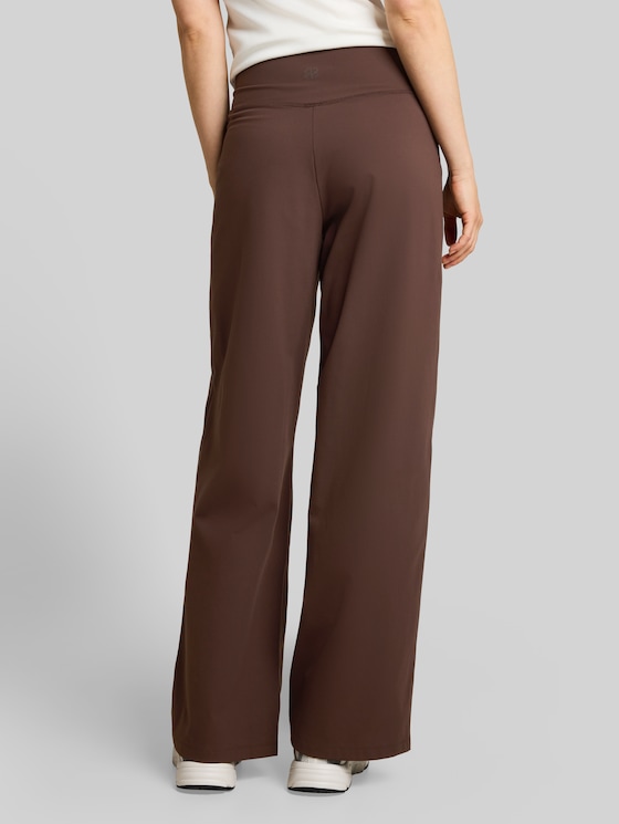 Wide-leg sports trousers - cool dark brown