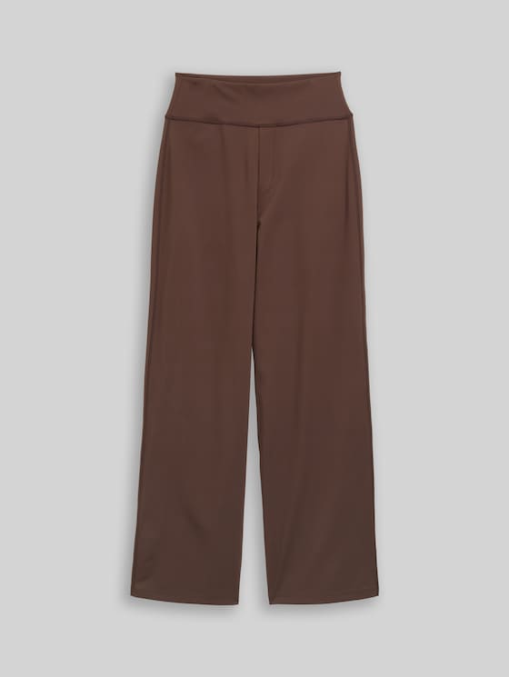 Wide-leg sports trousers - cool dark brown
