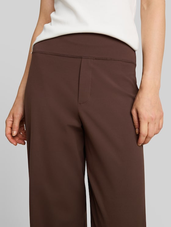 Wide-leg sports trousers - cool dark brown