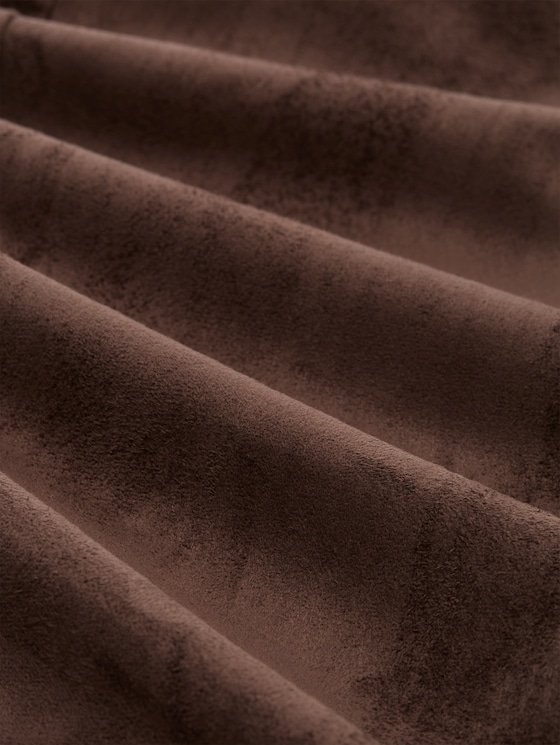 Flared trousers in suede-effect fabric - cool dark brown
