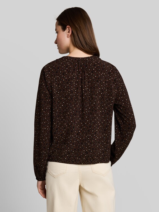 Blouse with pattern - brown black leo print