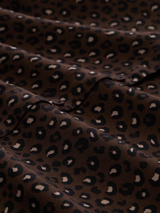 Blouse with pattern - brown black leo print