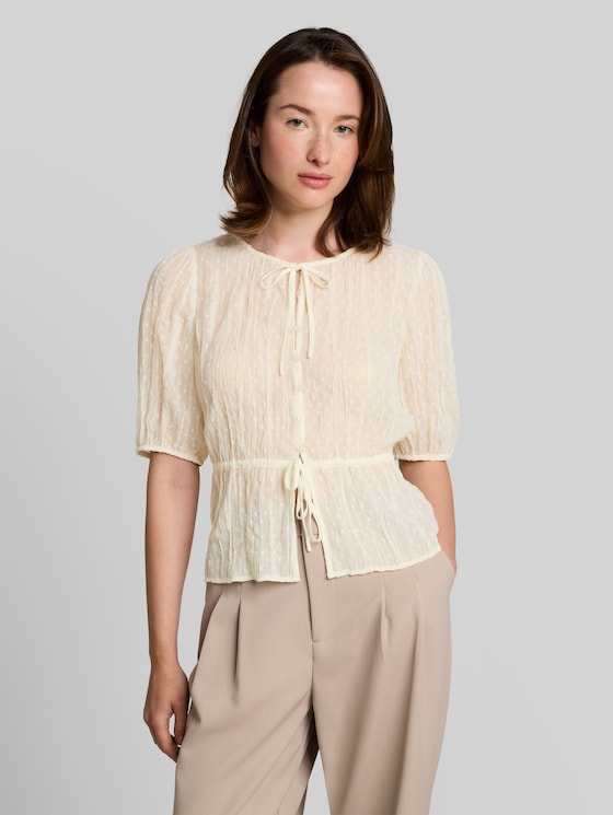 Blouse with bows - off white