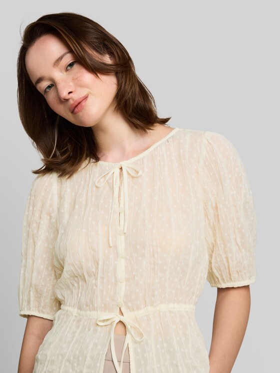 Blouse with bows - off white