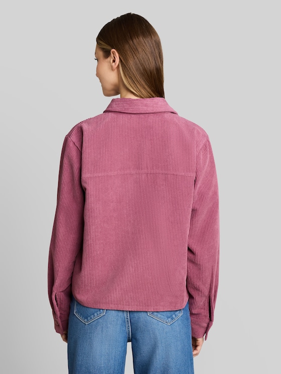 Boxy-fit corduroy blouse - dusty berry