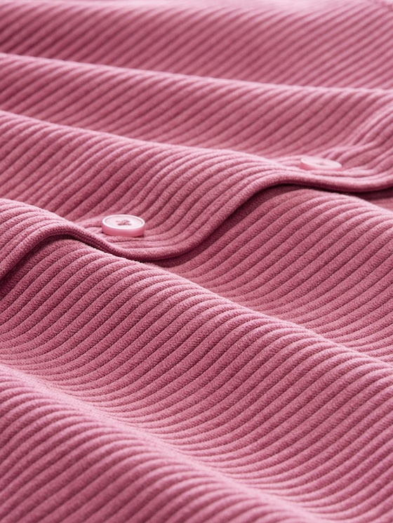 Boxy-fit corduroy blouse - dusty berry
