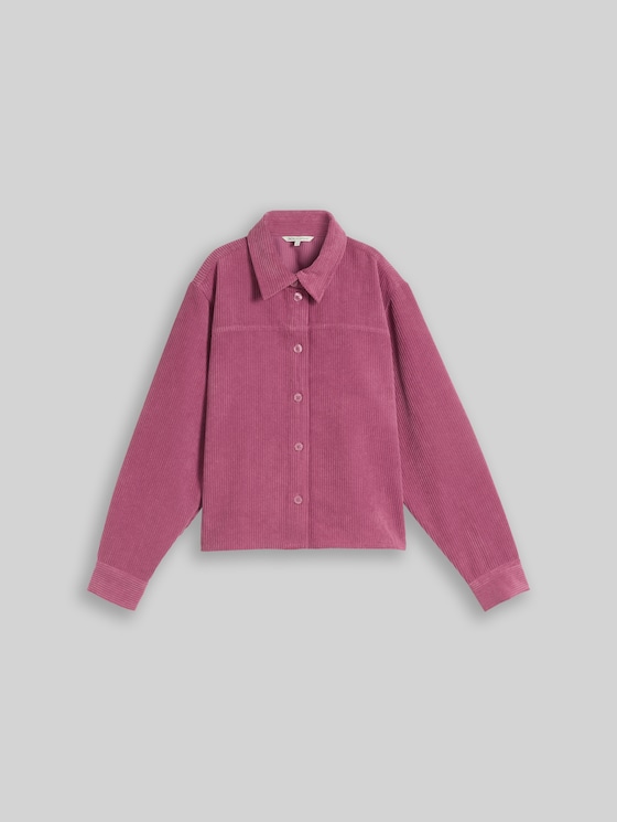 Boxy-fit corduroy blouse - dusty berry