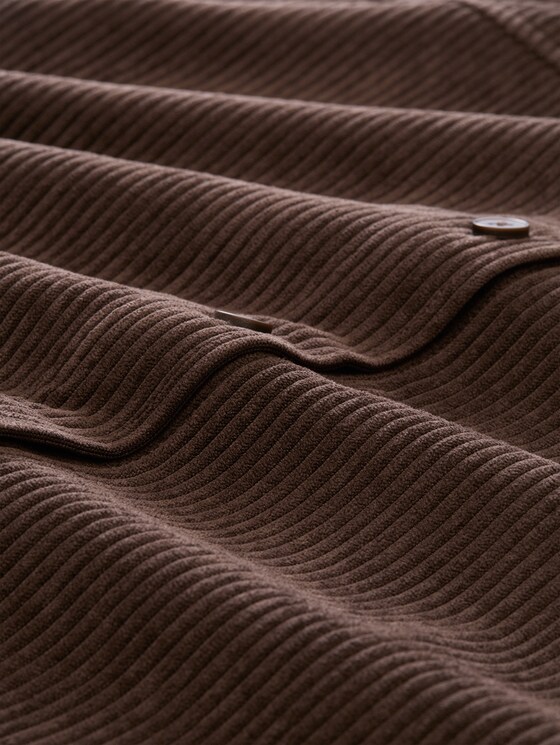 Boxy-fit corduroy blouse - cool dark brown