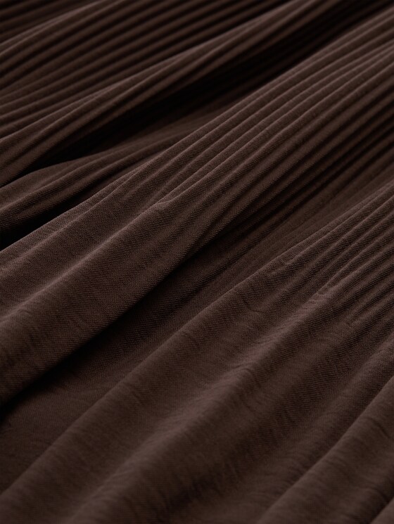 Pleated skirt with elasticated waistband - java dark brown
