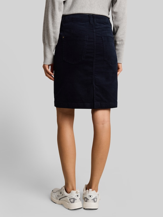 Corduroy skirt with pockets - sky captain blue