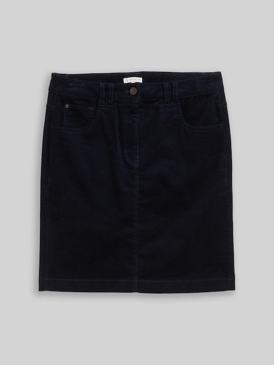 Corduroy skirt with pockets - sky captain blue