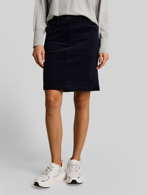 Corduroy skirt with pockets - sky captain blue