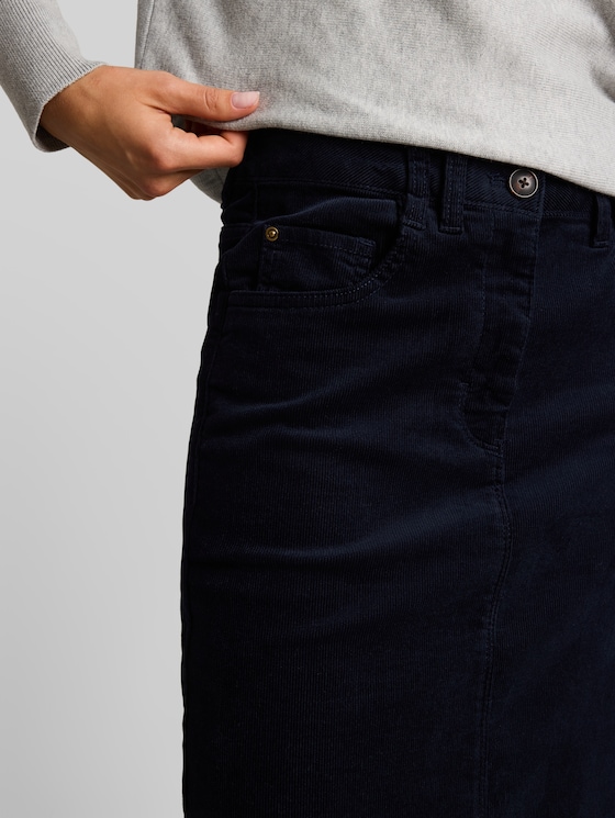 Corduroy skirt with pockets - sky captain blue