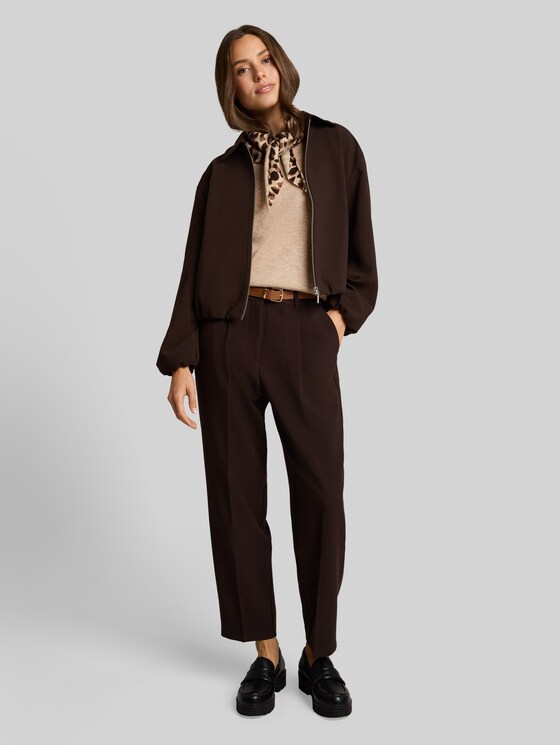 Loose fit blouson jacket - java dark brown