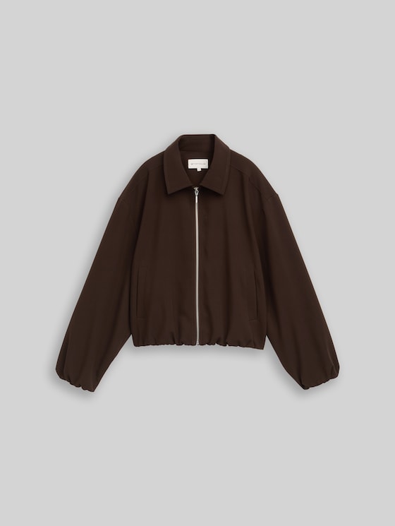 Loose fit blouson jacket - java dark brown