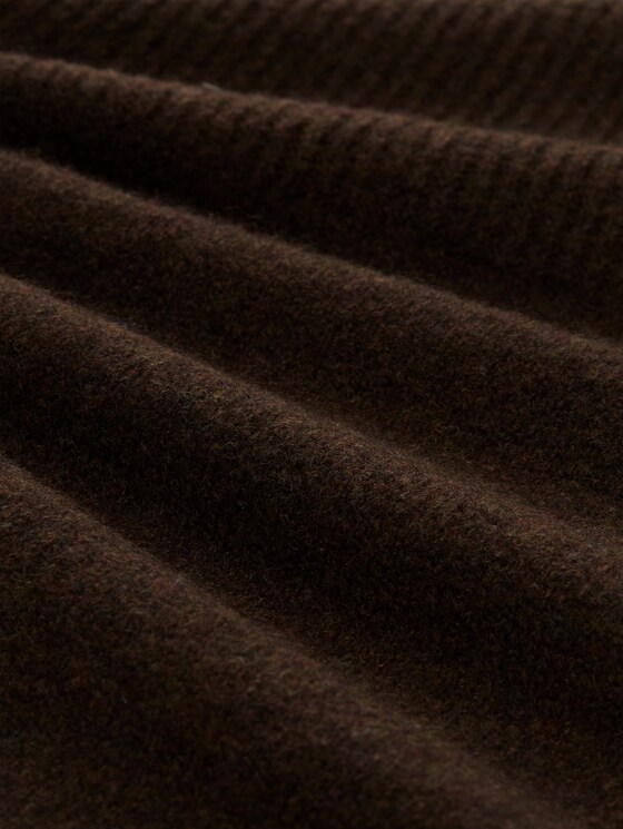 Mini knitted dress with a melange look - cool dark brown melange