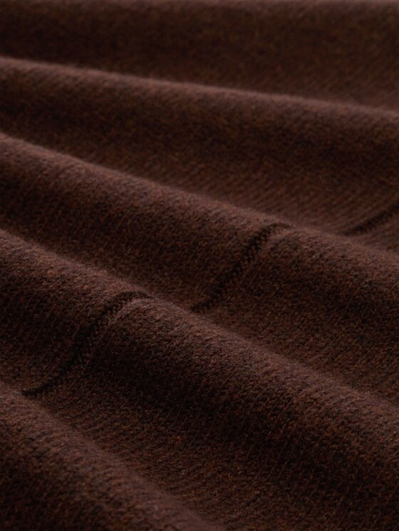Cosy knitted dress with stand-up collar - java dark brown melange