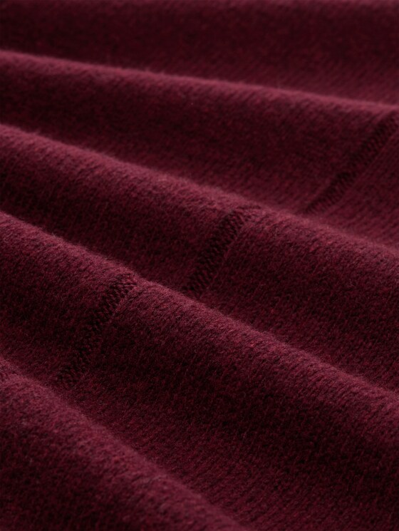 Cosy knitted dress with stand-up collar - preppy plum melange
