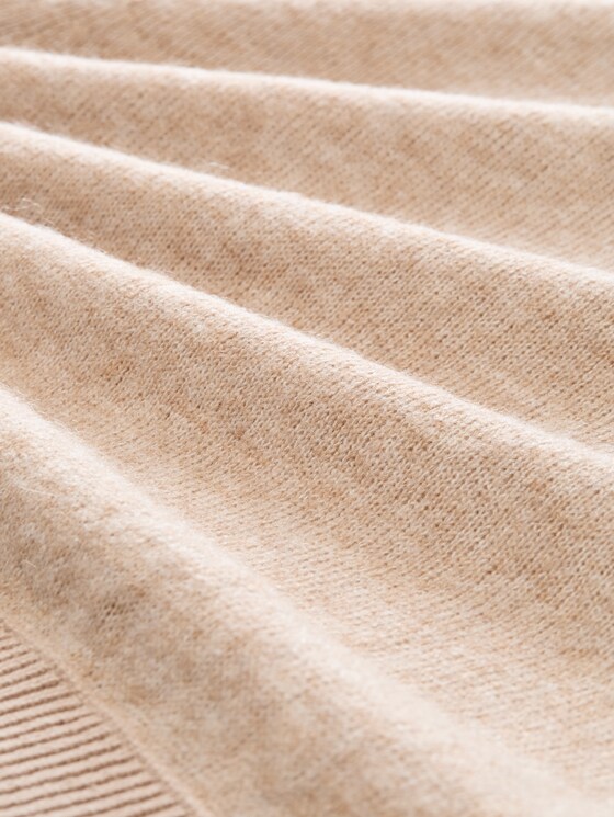 Cosy knitted jumper with alpaca blend - gravel beige melange