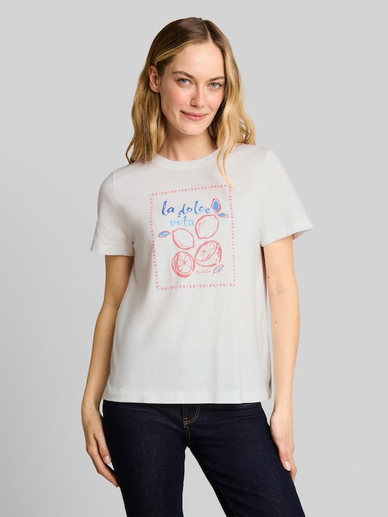 Printed T-shirt - Whisper White